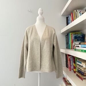 ADAY Cream Light Gray Soft Landing Cashmere Wool Jardigan Jacket size Medium